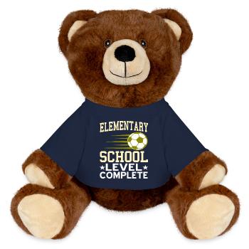 Funny Elementary Completed Soccer Vibe - MiniFeet® RecycelBär® Teddy Bear Brown - french navy - Front