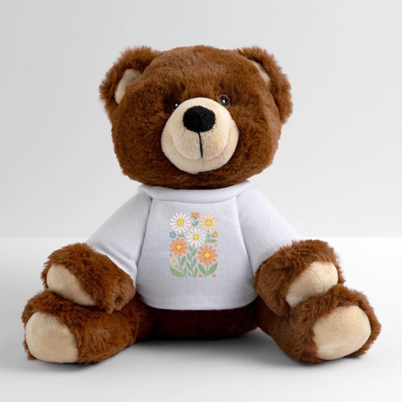 Boho Retro Gänseblümchen Muster Retro MiniFeet® RecycelBär® Braun