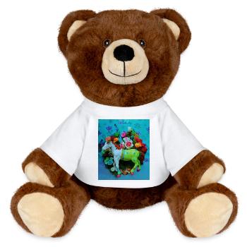 Colorful Carnival Horse - MiniFeet® RecycelBär® Teddy Bear Brown - white - Front
