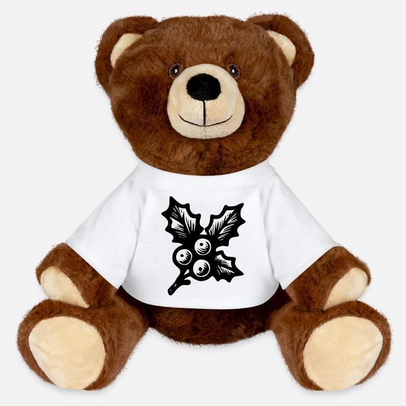 Houx de Noel - Nounours RecycelBär® marron - blanc