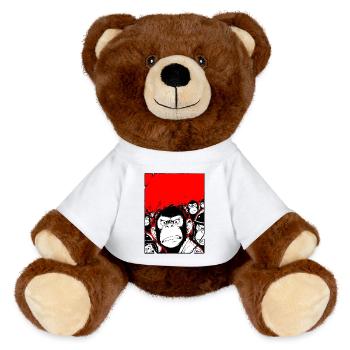 Affen Rebellion  - MiniFeet® RecycelBär® Braun - Weiß - Vorne