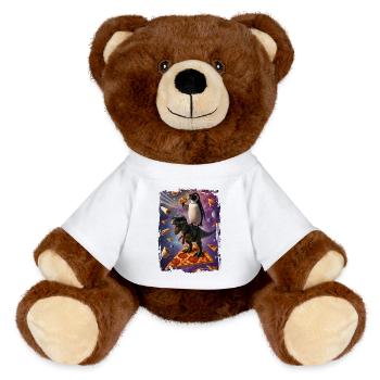 L'aventure galactique de la pizza aux animaux - Nounours RecycelBär® marron - blanc - Devant