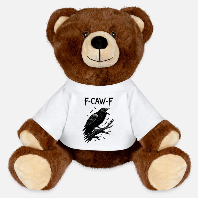 F Caw F Raven Gothic Tee - Nounours RecycelBär® marron - blanc