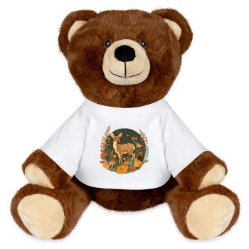 Autumnal deer in the Waldkreis - MiniFeet® RecycelBär® Teddy Bear Brown - white - Front