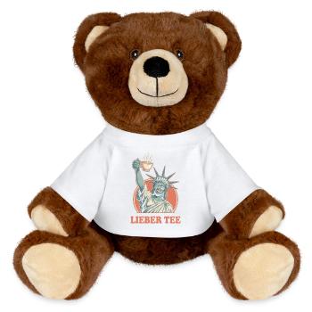 Dear Tea Statue - Nounours RecycelBär® marron - blanc - Devant