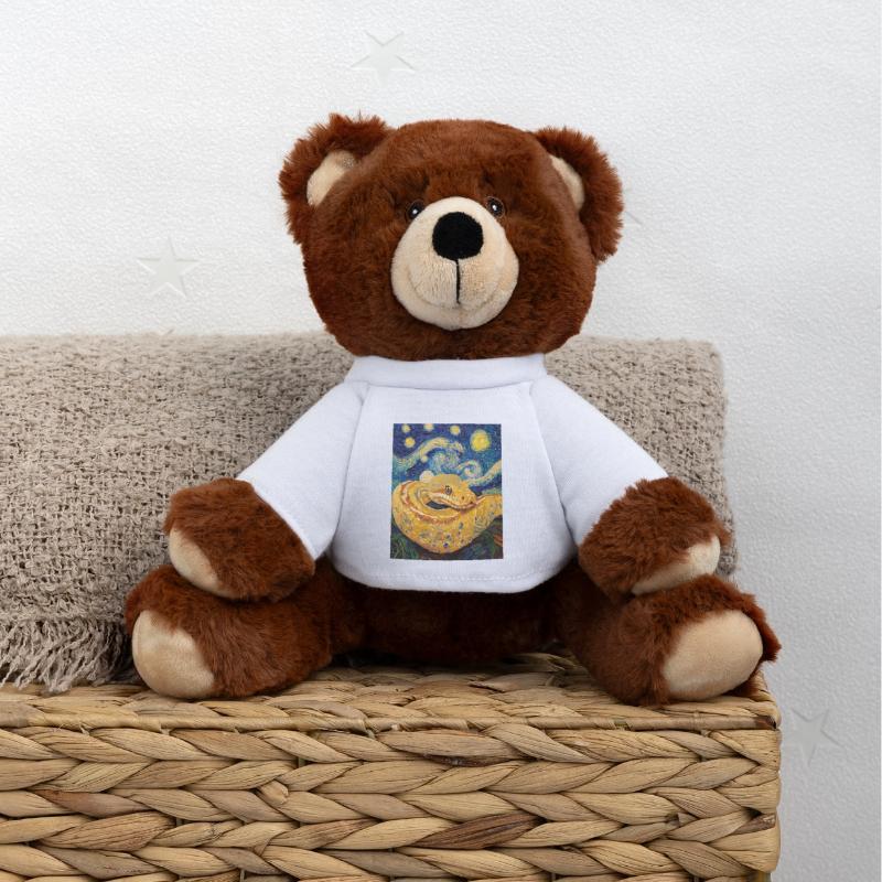 Snake Python Van Gogh Style Starry Night MiniFeet® RecycelBär® Teddy Bear Brown