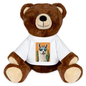 lama - MiniFeet® RecycelBär® Teddy Bear Brown - white - Front