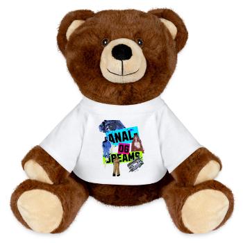Analog Dreams – Retro Collage Design in 90s Style - MiniFeet® RecycelBär® Teddy Bear Brown - white - Front