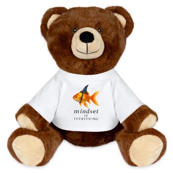 Goldfish Mindset Harness Design, Motivierend - MiniFeet® RecycelBär® Braun - Weiß - Vorne