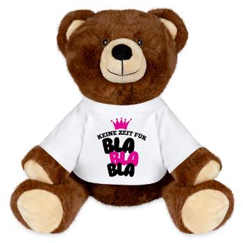 No time for blah blah - MiniFeet® RecycelBär® Teddy Bear Brown - white - Front