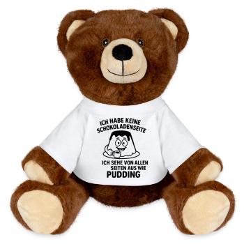 Pudding Chocolate Side - MiniFeet® RecycelBär® Teddy Bear Brown - white - Front