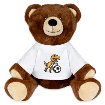 T-Rex Dino Football - Nounours RecycelBär® marron - blanc - Devant