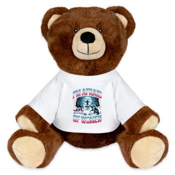 J’ai peur des femmes angoisse vor frauen inportable - Nounours RecycelBär® marron - blanc - Devant