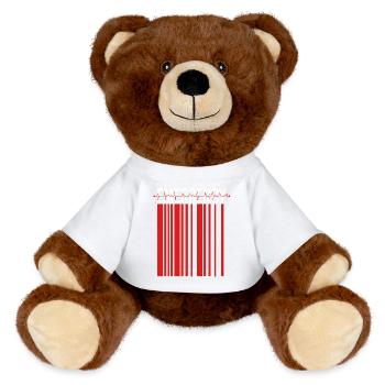Rayure d’urgence contrastée - Nounours RecycelBär® marron - blanc - Devant
