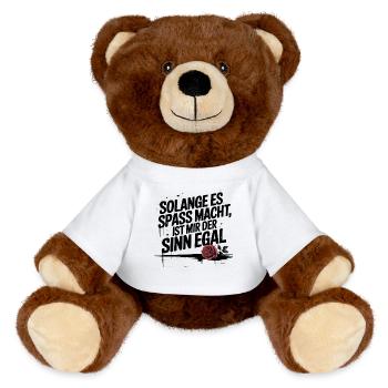 Red Rose Romantic Floral Motif Love Botany - MiniFeet® RecycelBär® Teddy Bear Brown - white - Front