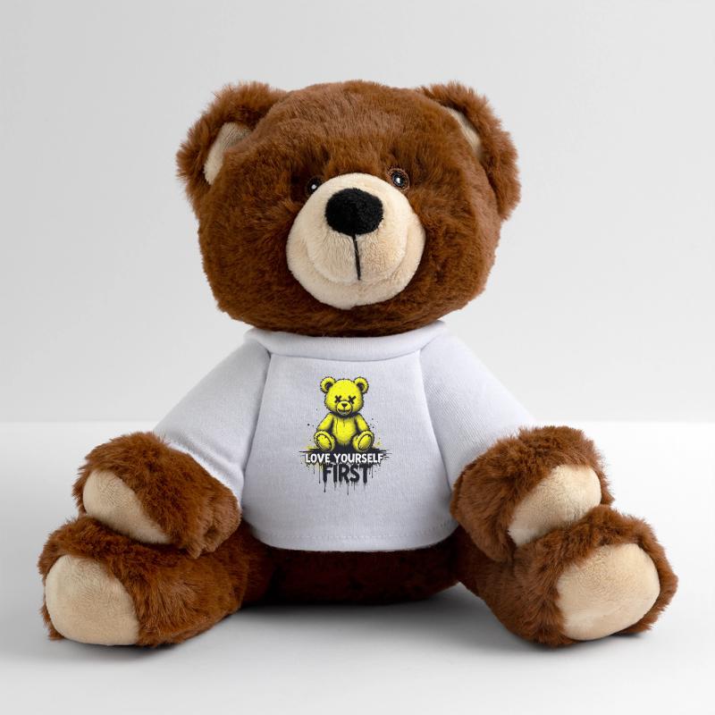 Love Yourself First Teddybär Graffiti MiniFeet® RecycelBär® Braun
