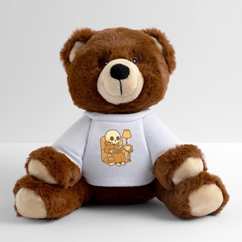 Lesendes Skelett – Cozy Reading MiniFeet® RecycelBär® Braun