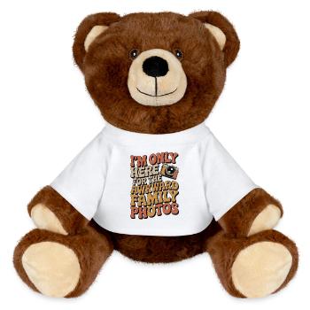 Ici seulement pour des photos de famille gênantes - Nounours RecycelBär® marron - blanc - Devant