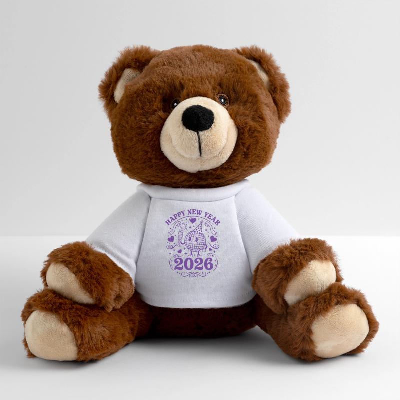 Joyeuse Année 2026 Célébration Globe Festive Nounours RecycelBär® marron