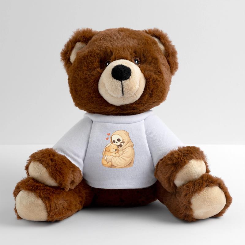 Squelette douillet avec chiot – sécurité Nounours RecycelBär® marron