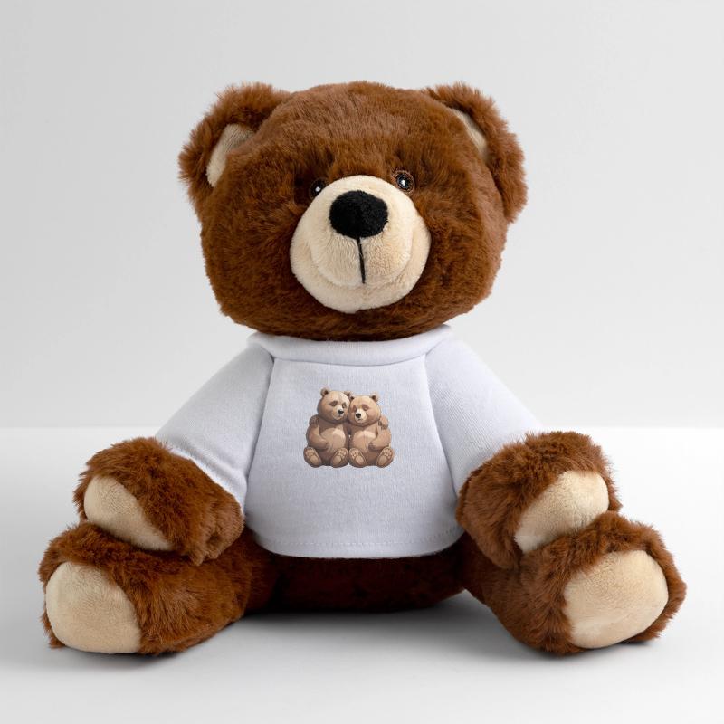 Two cuddly bears hug MiniFeet® RecycelBär® Teddy Bear Brown
