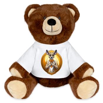 Chien au cœur en médaillon - Nounours RecycelBär® marron - blanc - Devant