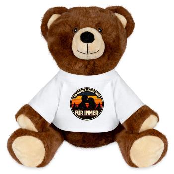Équipe imbattable, amour pour toujours - Nounours RecycelBär® marron - blanc - Devant