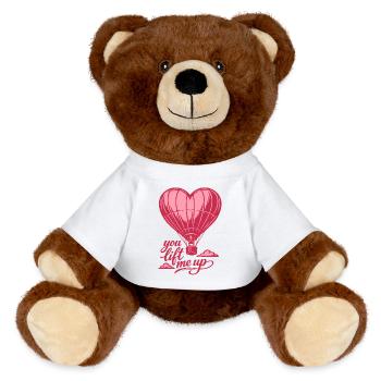 You Lift Me Up | Balloon Heart - Valentine's Day - MiniFeet® RecycelBär® Teddy Bear Brown - white - Front