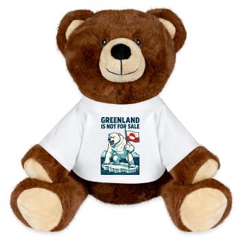 Greenland Is Not For Sale - MiniFeet® RecycelBär® Braun - Weiß - Vorne