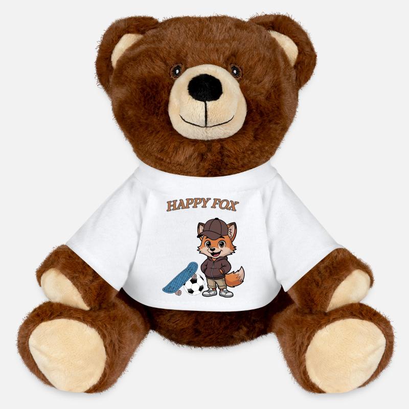 Happy Fox - MiniFeet® RecycelBär® Teddy Bear Brown - white