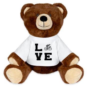 Message clair sur le vélo de route - Nounours RecycelBär® marron - blanc - Devant