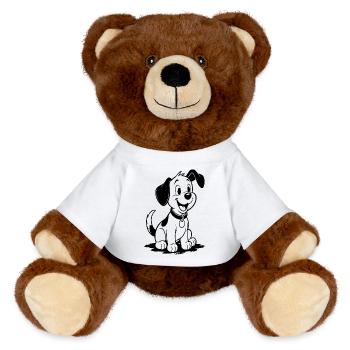 Ami chiot joyeux - Nounours RecycelBär® marron - blanc - Devant