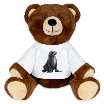 Sea Lions Sea Lion - MiniFeet® RecycelBär® Teddy Bear Brown - white - Front