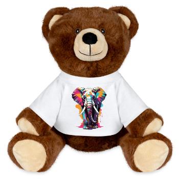 éléphant - Nounours RecycelBär® marron - blanc - Devant