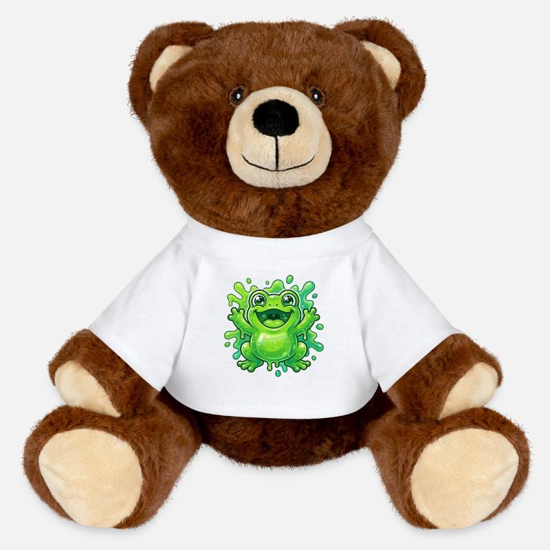 Happy Frog Spritz - MiniFeet® RecycelBär® Teddy Bear Brown - white