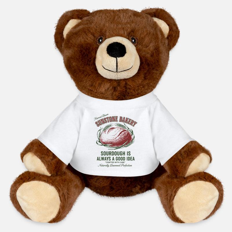 Sourdough Bread Baking Baker Sunstone Bakery - MiniFeet® RecycelBär® Teddy Bear Brown - white