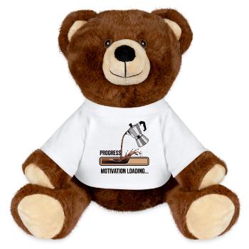 Chemise Coffee Lover – Motivation Charge Progress - Nounours RecycelBär® marron - blanc - Devant