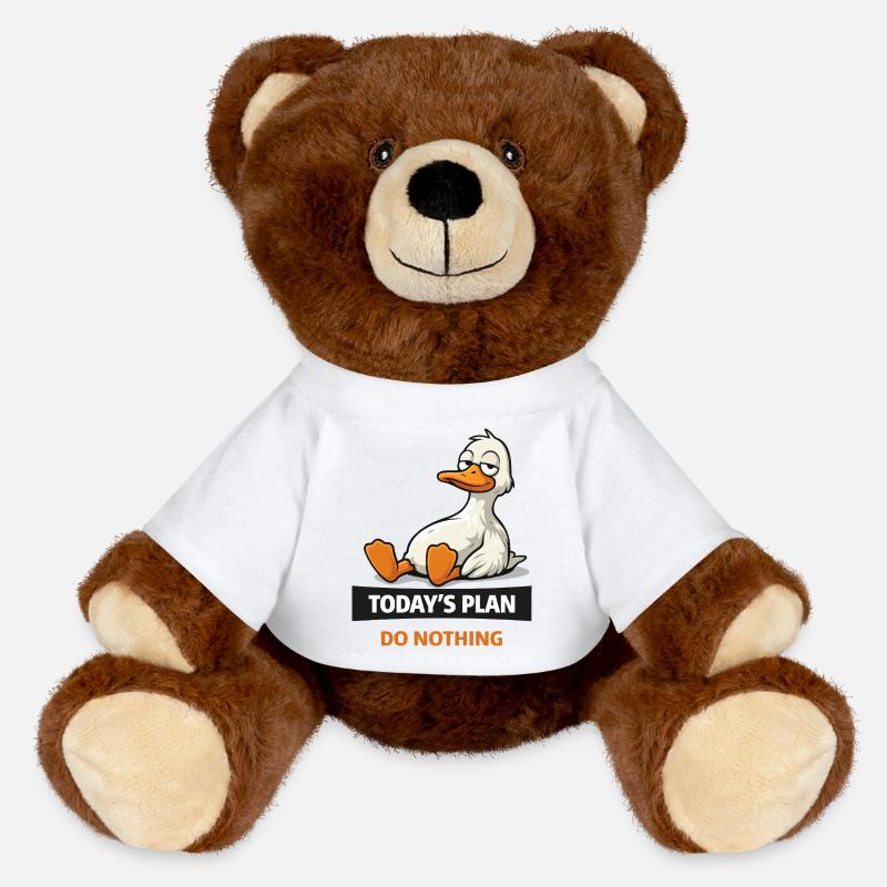 Today's Plan: Do Nothing Duck - MiniFeet® RecycelBär® Teddy Bear Brown - white