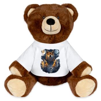 Shiba Inu Zwei Monde - MiniFeet® RecycelBär® Braun - Weiß - Vorne
