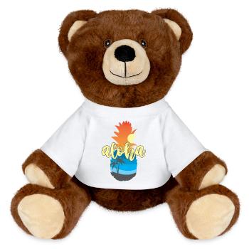Aloha Sunset Pineapple – Ambiances de la plage d’Hawaï - Nounours RecycelBär® marron - blanc - Devant