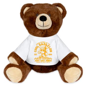 Dad 2026 Gift - Cool Dads Club - MiniFeet® RecycelBär® Teddy Bear Brown - white - Front