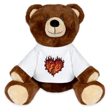 Heart Flame - MiniFeet® RecycelBär® Teddy Bear Brown - white - Front
