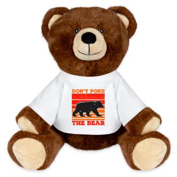 Dont Poke The Bear Sunset - MiniFeet® RecycelBär® Teddy Bear Brown - white - Front