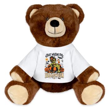 Goule d’été qui attend juste Halloween - Nounours RecycelBär® marron - blanc - Devant