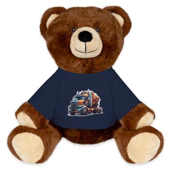 Truck / LKW / Lastfahrzeug / Fracht / Straße - MiniFeet® RecycelBär® Braun - French Navy - Vorne