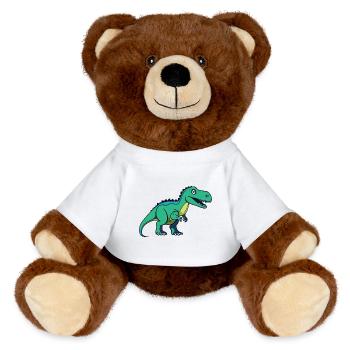 Dinosaur / Animal / Prehistoric / Reptile / Boys - MiniFeet® RecycelBär® Teddy Bear Brown - white - Front