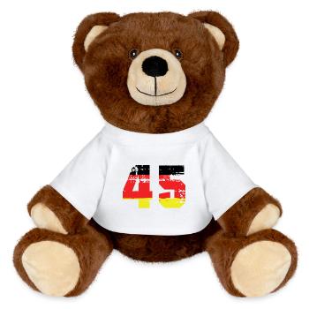 45 Number Germany Jersey - MiniFeet® RecycelBär® Teddy Bear Brown - white - Front