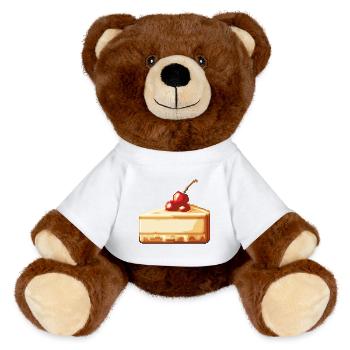 Käsekuchen Pixel - MiniFeet® RecycelBär® Braun - Weiß - Vorne