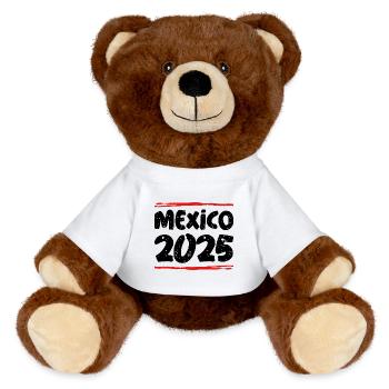 Mexico 2025 Saying - MiniFeet® RecycelBär® Teddy Bear Brown - white - Front