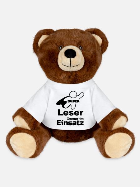 Super Leser Geschenk - MiniFeet® RecycelBär® Braun - Weiß
